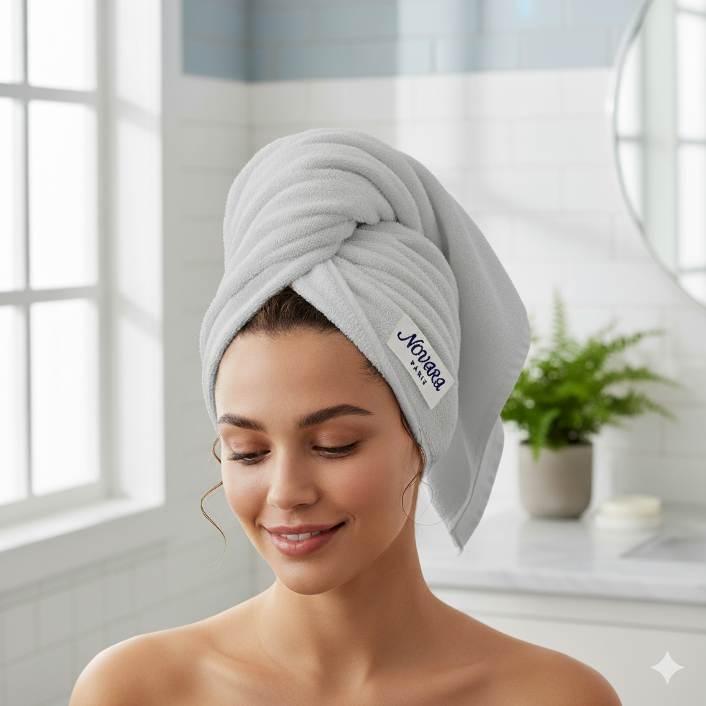 Serviette cheveux en microfibre | Novara Paris